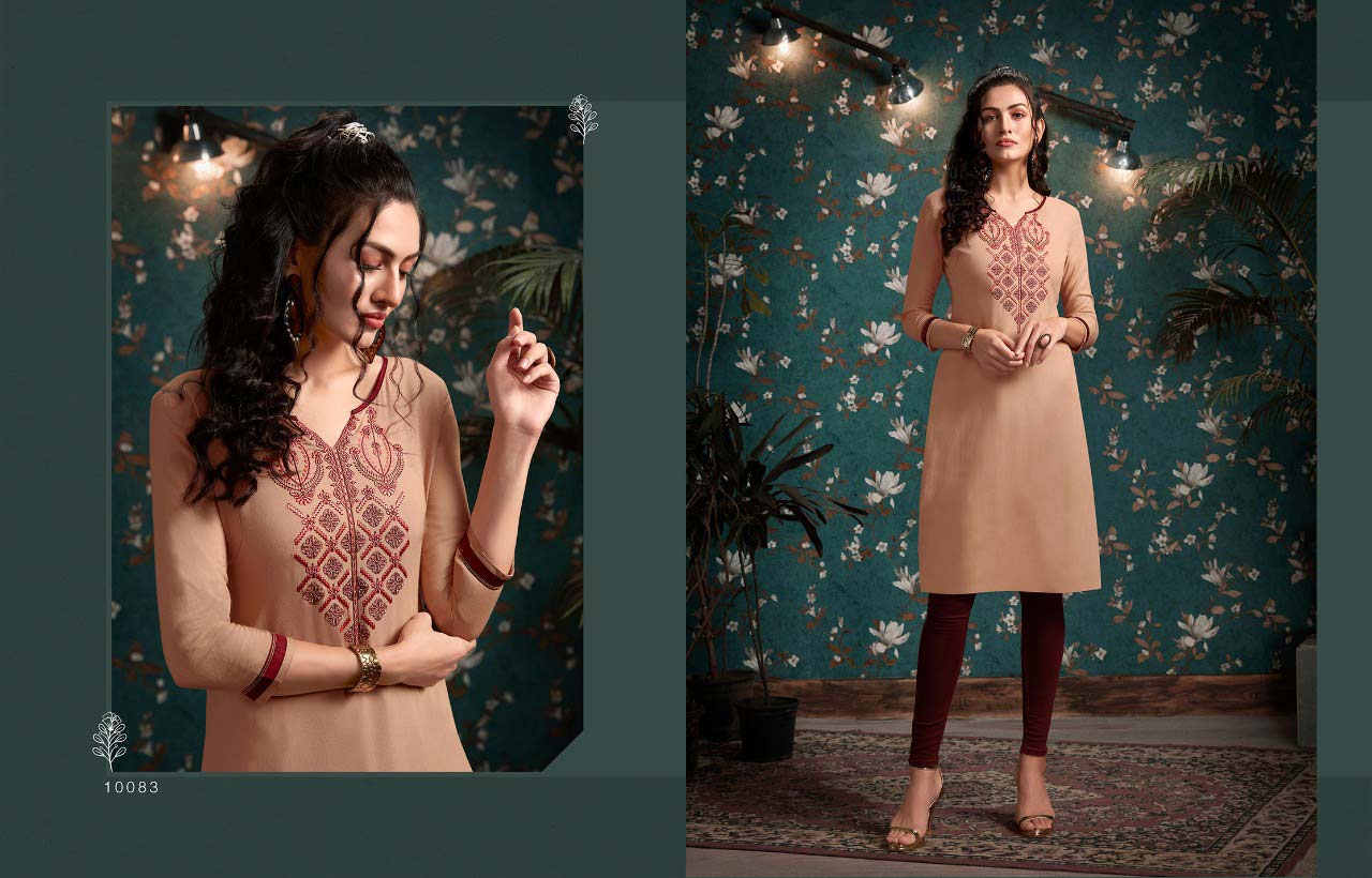 Lily Vol-16 Kajree Rayon Embroidery Wholesale Kurti Lily Vol-16 Kajree Rayon Embroidery Wholesale Kurti